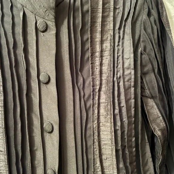 Hulda Bridgeman Design Wearable Art Black Silk Size 0 Petite Jacket Handmade EUC - Picture 4 of 16